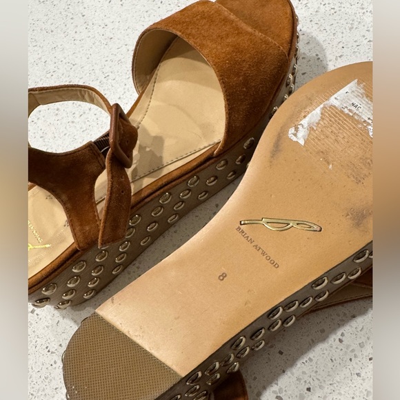Brian Atwood Shoes - Brian Atwood Brown Suede Sandals